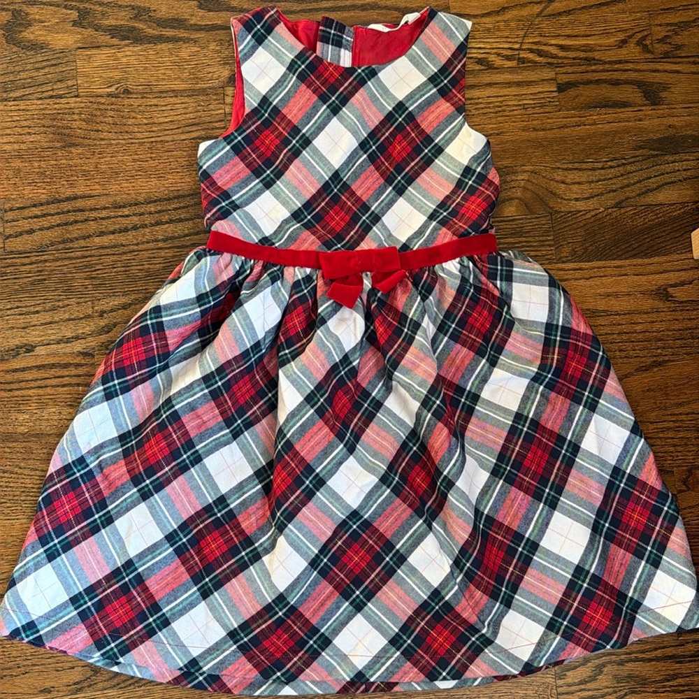 H&M holiday plaid Christmas dress girls size 9-10